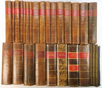 The general stud book, containing pedigrees of race horses, &c &c from the earliest accounts to the year 1920 inclusive. Vol. 1-24: Vol. 1 (4th ed.1858), vol. 2 (3rd ed. 1869), vol. 3 (3rd ed. 1855), vol. 4 (3rd ed. 1876, vol. 5 (2nd ed. 1866), vol. 6 (2nd ed. 1857), vol. 7 (2nd ed. 1873) and vols. 8 -24 in first editions (1857-1921). — (Collectif)