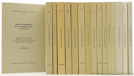 Répertoire bibliographique des livres imprimés en France au XVIIe (dixseptième) siècle. Tome I - XVI. — Desgraves, Louis