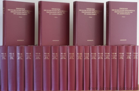 Verzeichnis der im deutschen Sprachbereich erschienenen Drucke des XVI. Jahrhunderts. - VD 16 - . Herausgegeben von der Bayerischen Staatsbbliothek in München in Verbindung mit der Herzog August Bibliothek in Wolfenbüttel. I. Abteilung: Verfasser - Körperschaften - Anonyma. Band 1 AA-Az - Band 22 Wel-Zy. Einführung in die Benützung von Irmgard Bezzel. Sigelverzeichnis. — Bezzel, Irmgard (Red.)