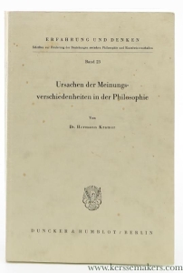 Ursachen der Meinungsverschiedenheiten in der Philosophie. — Kramer, Hermann.