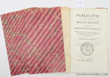 Publicatie van het Staats-Bewind der Bataafshe Republiek, betreffende eene tiende verhoging der gemeene middelen, voor den tyd van twee jaren, 1) in den eilande Ameland. Geärresteerd den 7 July 1803, - 2) in het departement Friesland. 20 Mey 1803. - 3) in het departement Stad en Lande van Groningen. 23 Mey 1803. — (Hultman)