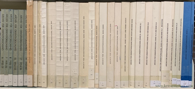 Archiv für Orientforschung - Internationale Zeitschrift für die Wissenschaft vom Vorderen Orient (32 bindings of this magazine, Volume 6, 7, 8, 16, 17, 19, 21, 22, 23, 24, 25, 26, 27, 28, 29-30, 31, 32, 33, 34, 35, 36-37, 38-39, 40-41, 42-43, 44-45 & register, 46-47 & register, 48-49 & register, 50 & register published between 1930 and 2004) — Weidner, Ernst / Hans Hirsch / Hermann Hunger / Michael Jursa / Gebhard J. Selz / Michaela Weszeli (eds.).