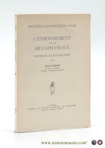L'enseignement de la métaphysique. Critiques et suggestions. — Pirlot, Jules.