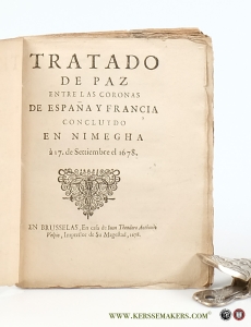 Tratado de Paz entre la coronas de España y Francia concluydo en Nimegha à 17. Settiembre el 1678. — (Collectif)