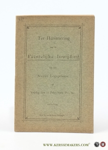 Ter herinnering aan de feestelijke inwijding van het Nieuwe Logegebouw (van l'Union Provinciale te Groningen) op Vrijdag den 17 Febr. 1905, Pr.: St.: . De Secretaris: F. Deelstra. — (Deelstra, F.)