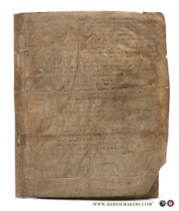 Vellum leaf, (20x16 cm). — Manuscript-leave:
