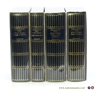 Vita d'un uomo [ 4 volumes ] : Viaggo e lezioni / Saggi e interventi / Traduzioni poetiche / Tutte le poesie . — Ungaretti, Giuseppe.