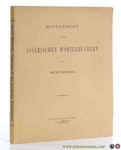 Supplement zu den Assyrischen Wörterbüchern. — Meissner, Bruno.