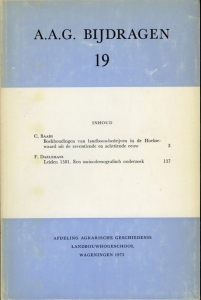 Boekhoudingen van landbouwbedrijven in de Hoeksewaard uit de zeventiende en achttiende eeuw / Leiden 1581. Een socio-demografisch onderzoek — BAARS, C. / DAELEMANS, F.