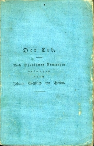 Der Cid. Nach Spanischen Romanzen besungen durch Johann Gottfried Herder. — AA