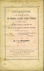 Onderzoek naar de beste methode ter bereiding van een waterig aftreksel (decoct of infuus) voor Secale cornutum en Folia uvae ursi — MEULENHOFF, J.S. (apotheker te Zwolle)
