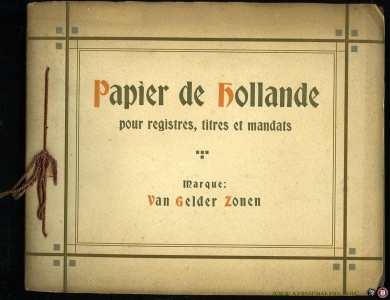 Papier de Hollande pour registres, titres et mandats. Marque: Van Gelder Zonen — AA