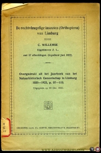 De rechtvleugelige insecten van Limburg — WILLEMSE, C.