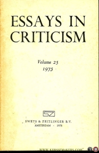 Essays in Criticism. A Quarterly Journal of Literary Criticism. Volume 25, 1975 — AA