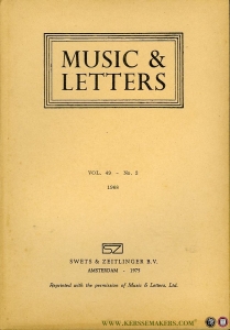 Music & Letters. A Quarterly Publication. Volume 49 - No. 3, 1968 — WESTRUP, J.A. (Edited by)
