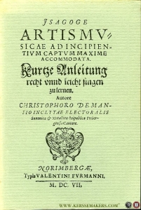 Isagoge Artis Musicae... Kurze Anleitung recht unnd leicht singen zu lernen — DEMANTIUS, Christophorus
