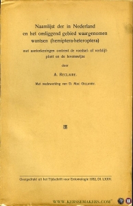 Naamlijst der in Nederland en het omliggend gebied waargenomen wantsen (hemiptera-heteroptera), met aanteekeningen omtrent de voesel- of verblijfplant en de levenswijze. — RECLAIRE, A.