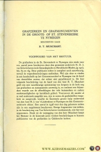 Grafzerken en grafmonumenten in de Groote- of St. Stevenskerk te Nymegen beschreven in het jaar 1931 — MUSCHART, R.