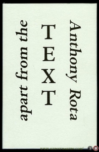 Apart from the Text — ROTA, Anthony