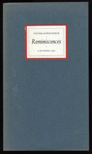 Reminiscences. 9 October 1970. — SCHOLDERER, Victor