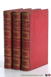 Oeuvres de P. Corneille, théâtre complet. Nouvelle édition. Ornée de (12 lithographs in color) portraits en pied, coloriés. Dessins de M. Geffroy. [ 3 volumes ]. — Corneille, P.