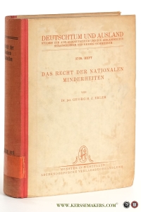 Das Recht der Nationalen Minderheiten. — Erler, Georg H. J.