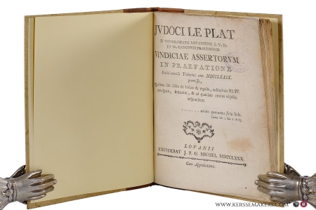 Vindiciae assertorum in praefatione codici Concilii Tridentini ann. MDCCLXXIX. praemissa, quibus ibi dicta de indice & regulis, auctoritate Pii IV. evulgatis, firmantur, & ad quædam recens objecta respondetur. — Josse le Plat [ Judoci le Plat ].