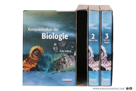 Kompaktlexikon der Biologie. [ 3 Banden ] 1: A bis Fotom, viii,496 pp. 2: Foton bis Repr, viii,528 pp. 3: Repr bis Z., Register, viii,502 pp. — Brechner, Elke / Daniel Dreesmann / Barbara Dinkelaker (editors).