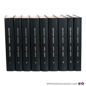 S. Bernardini Senensis Ordinis Fratrum Minorum Opera Omnia iussu et auctoritate Rmi P. Pacifici M. Perantoni... Studio et Cura PP. Collegii S. Bonaventurae ad fidem codicum edita (complete set in 9 volumes). — Bernardini Senensis / Bernardinus Senensis / Bernhard, Bernhardin von Siena / Bernardine of Siena: