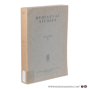 Mediaeval Studies. Volume XLIII. "Quaestiones concerning Christ" / "Four Middle English Religious Lyrics" / "The Spanish Inquisition and a converso Community" / "The Sequences De sanctis reliquiis", et al. — Principe, Walter H. / Heffernan, Thomas J. / Helmholz, R. H. / Beinart, Haim, et al.