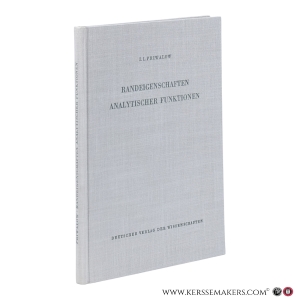 Randeigenschaften analytischer Funktionen. Mit 10 Abbildungen. — Priwalow, I.I.