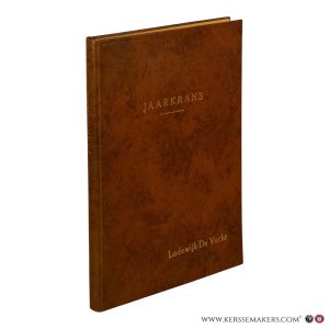 Jaarkrans van Geestelijke Liederen rond den Haard. [Presentation copy, inscribed by the composer]. — De Vocht, Lodewijk / Cuppens, August / De Voght, Jozef.